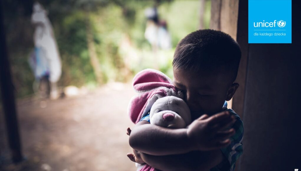©UNICEF Guatemala/Patricia Willocq Marlon Dubal Ical Chun (3 years old) hugs a teddy bear he just received from Carina Ramirez, a nutritionist from UNICEF who came to visit the family. in the village of Semesché, Alta Vera Paz on October 22, 2019. Unlike many other children in Guatemala, Marlon is well cared for, well nourished, fully immunized and last but not least loved and cared by his family. This will allow him to reach his full developmental potential and give him more chance to thrive in life.