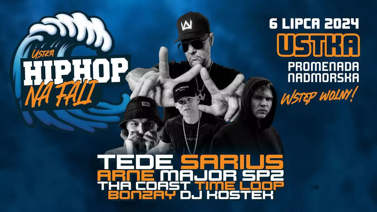 Hip-Hop Na Fali - Tegoroczna impreza, odbywająca się 6 lipca, obejmuje koncerty czterech gwiazd rodzimej sceny hip-hopowej (TEDE, Sarius, Major SPZ, Arne),